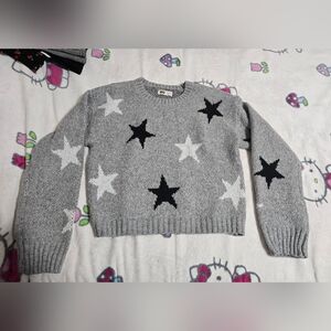 SO Gray and Black Star Sweater